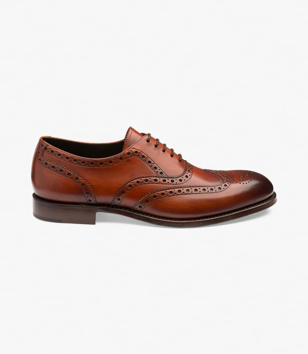 LOAKE Hepworth Oxford Brogue - Brush Painted Chestnut