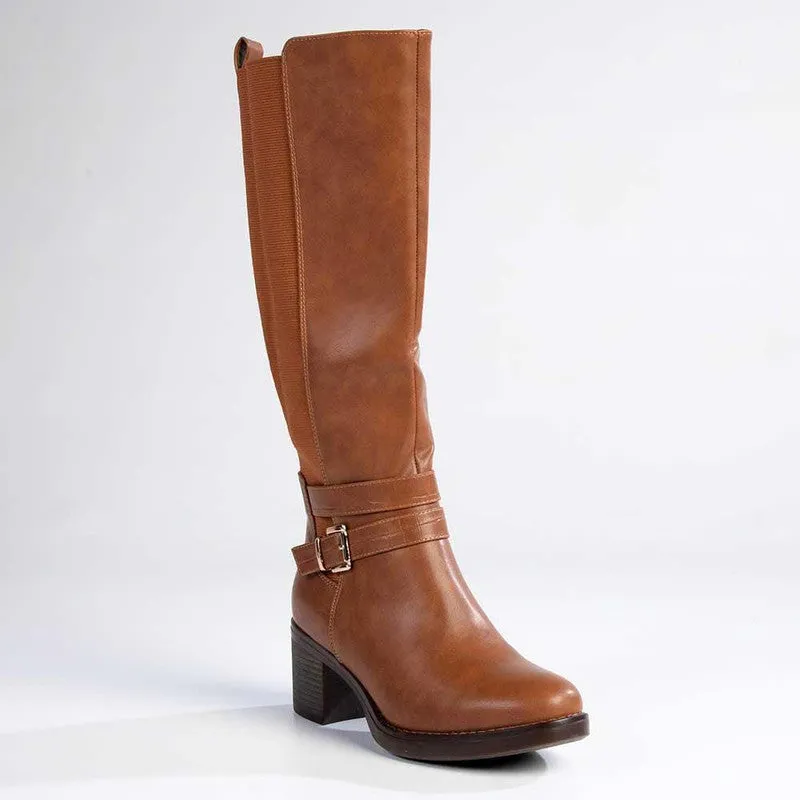 Madison Gabriella Long Boots - Tan