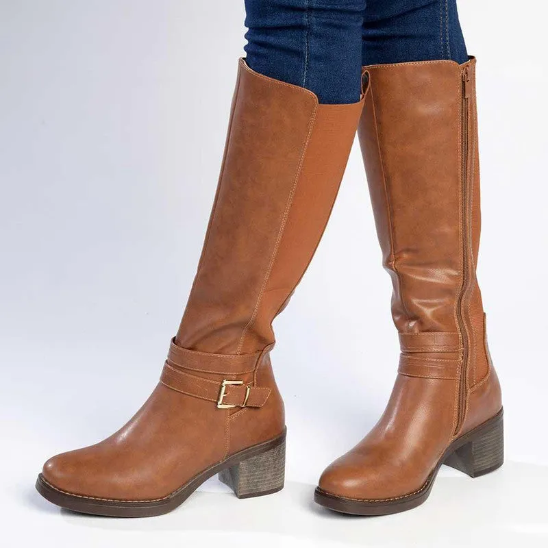 Madison Gabriella Long Boots - Tan