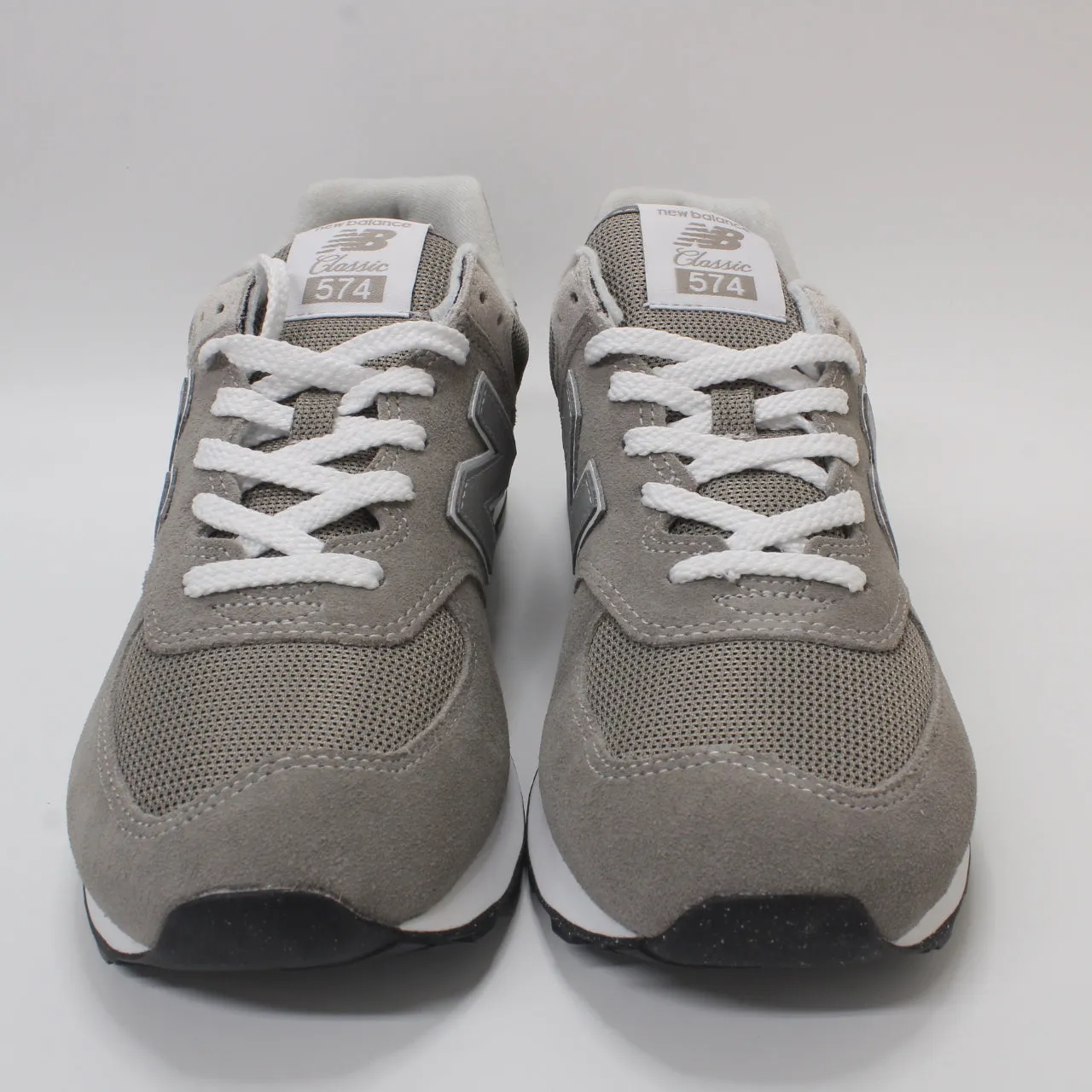 Mens New Balance 574 Grey White Green Leaf Trainers