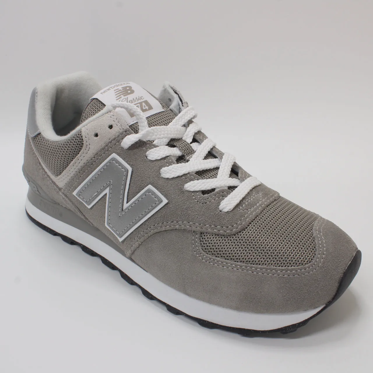 Mens New Balance 574 Grey White Green Leaf Trainers