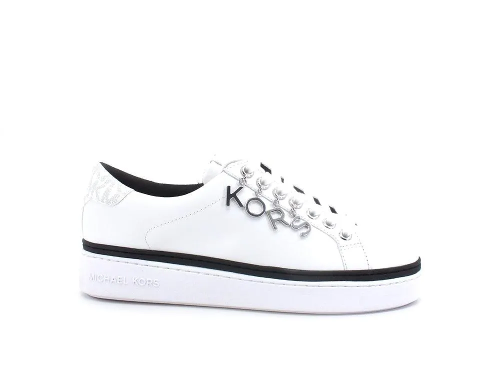 MICHAEL KORS Chapman Lace Up Sneaker Leather Bright White 43R2CHFS2L