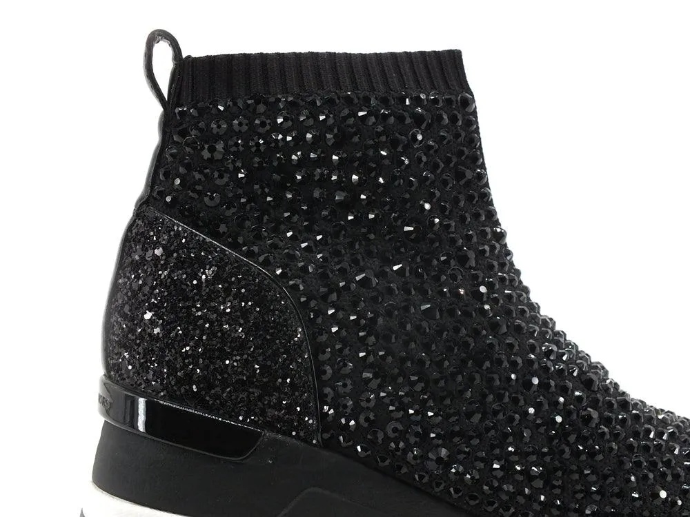 MICHAEL KORS Skiller Bootie Sneaker Hot Fix Ston Pietre Black 43F1SKFE8D