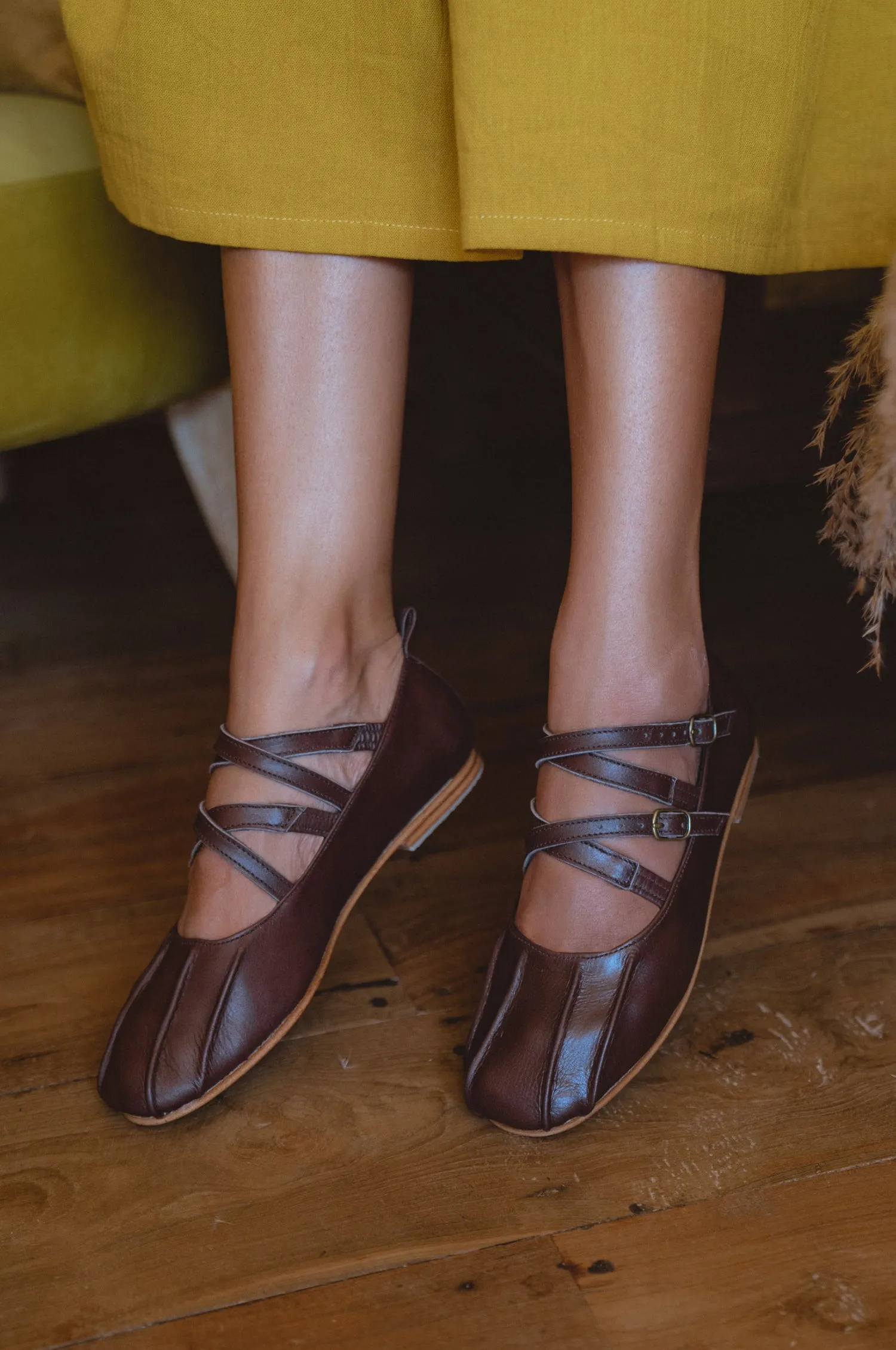 Obsession Criss Cross Leather Flats