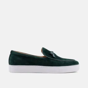 Odell Sacramento Green Leather Belgian Loafer Sneakers