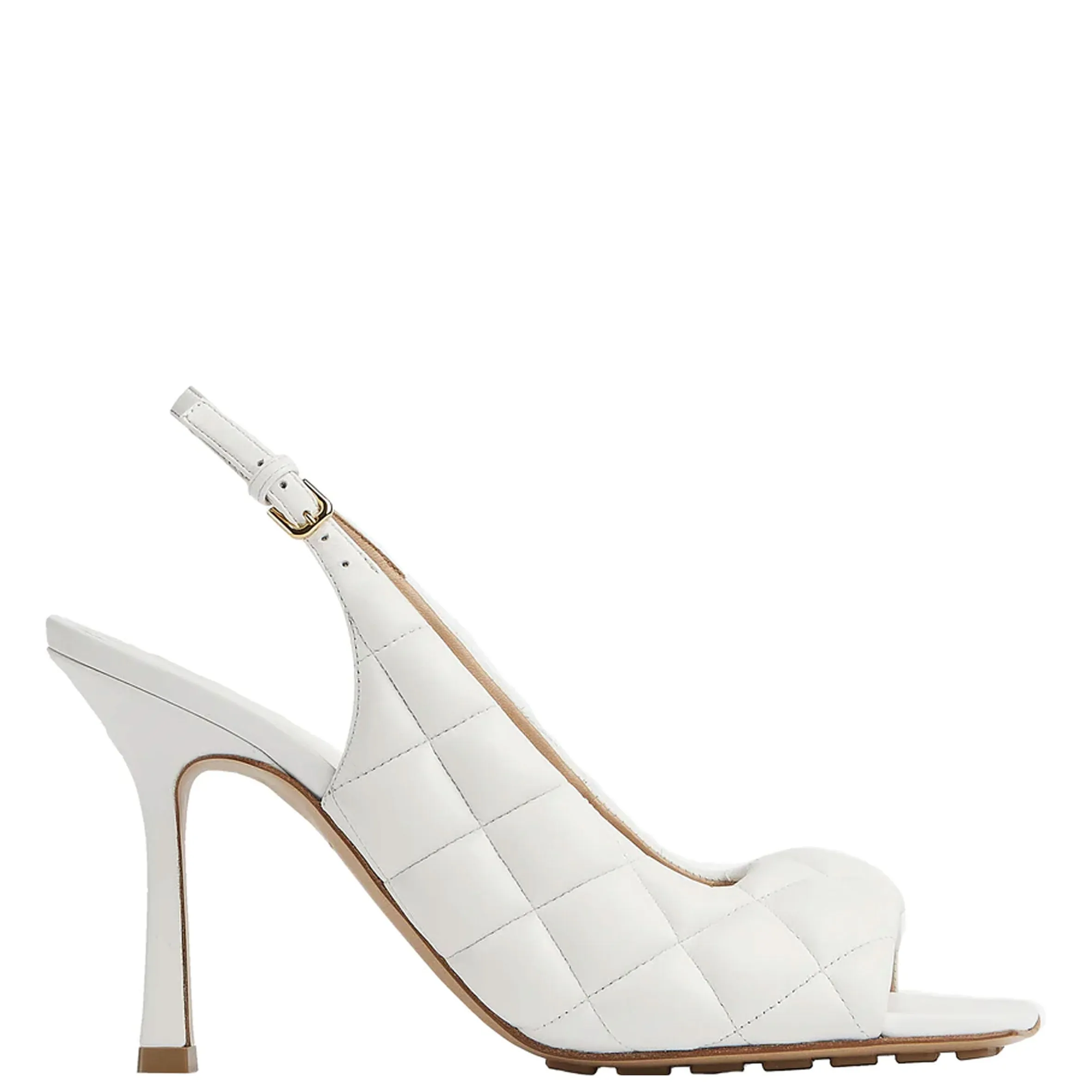 Padded Slingback Peeptoe, Optic White