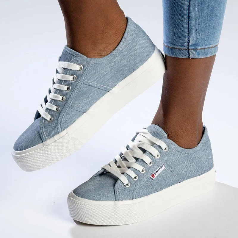 Pierre Cardin Nadine Lace Up Sneaker - Denim