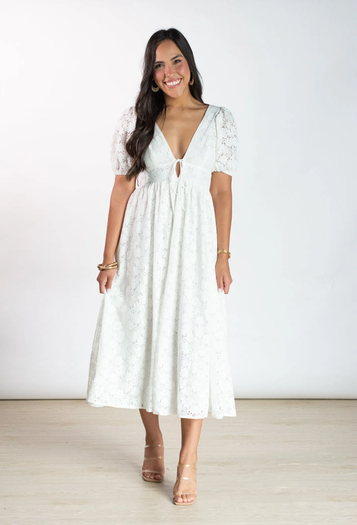 Pure Enchantment White Midi Dress