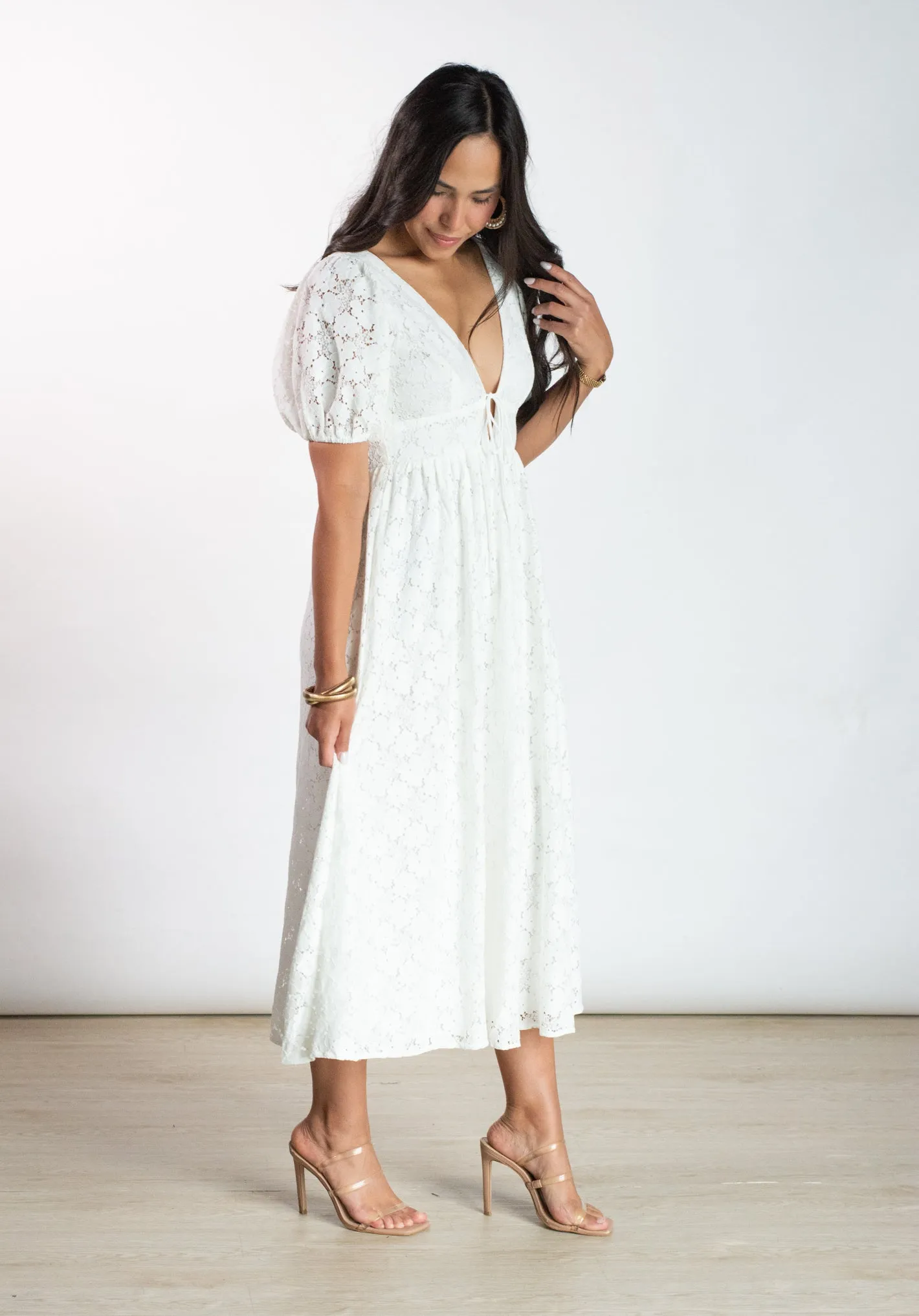 Pure Enchantment White Midi Dress