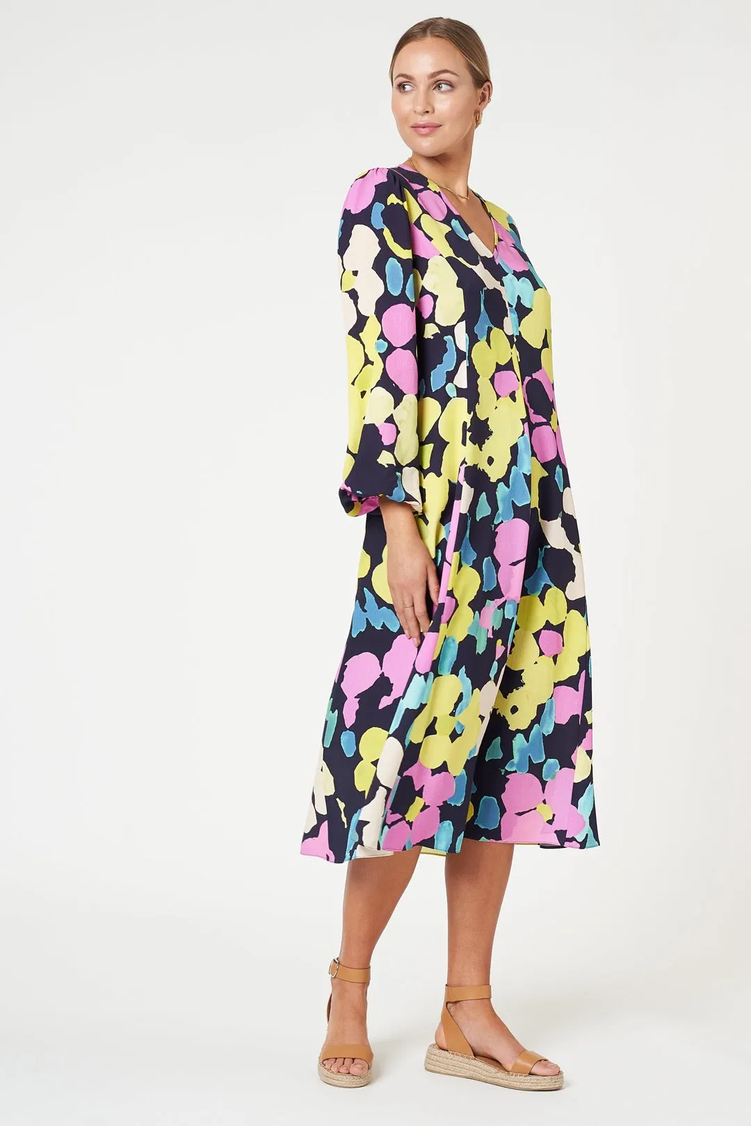 Samantha Dress Abstract Neon