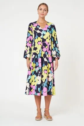 Samantha Dress Abstract Neon