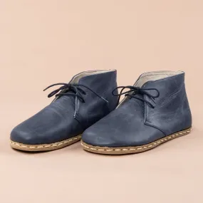 Women's Blue Barefoot Boots with Laces