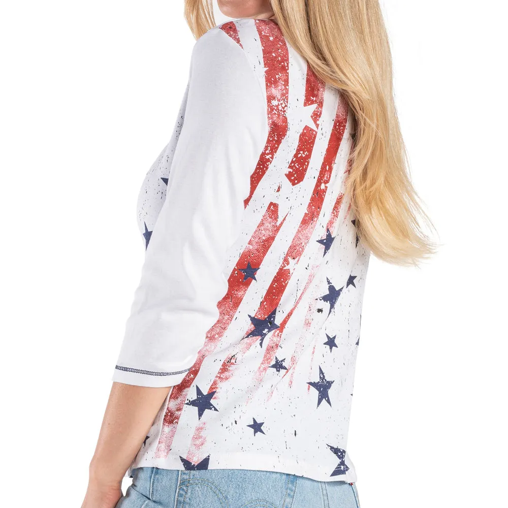 Women's Made in USA Vintage Stars and Stripes Top