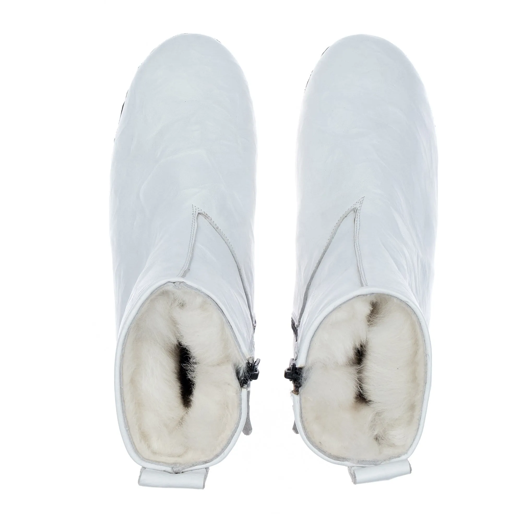 Women's White Shearling Boots