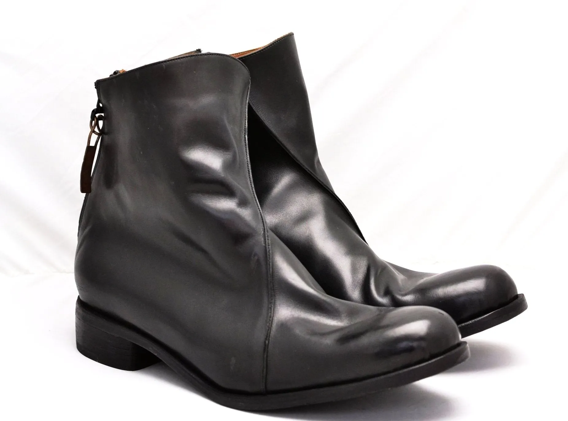 Zip Back Boot  |  Black calf